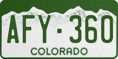CO license plate AFY360