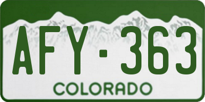 CO license plate AFY363