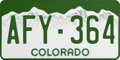 CO license plate AFY364