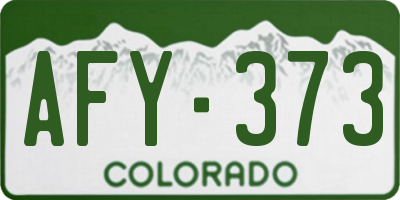 CO license plate AFY373