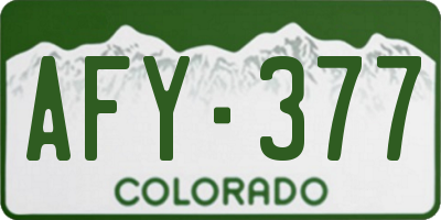 CO license plate AFY377