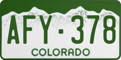 CO license plate AFY378
