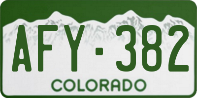 CO license plate AFY382
