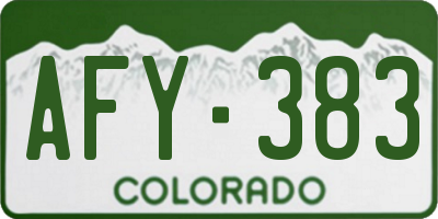 CO license plate AFY383