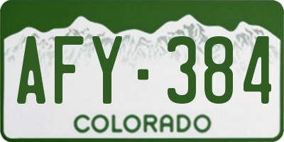 CO license plate AFY384