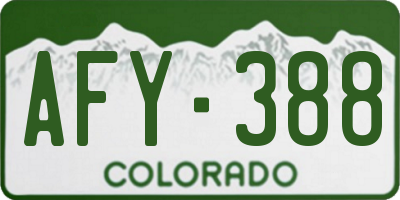 CO license plate AFY388