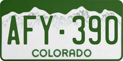 CO license plate AFY390