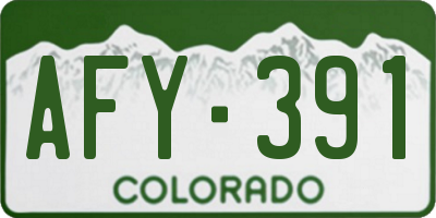 CO license plate AFY391
