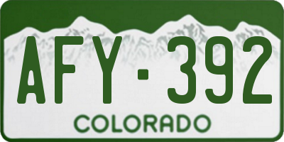 CO license plate AFY392