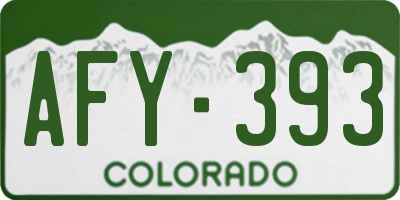 CO license plate AFY393