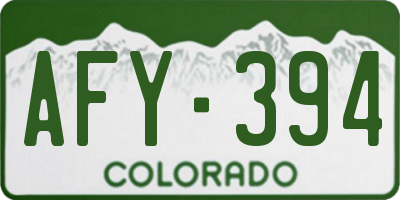CO license plate AFY394