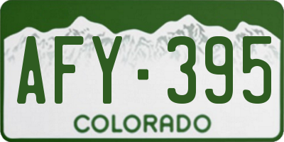 CO license plate AFY395