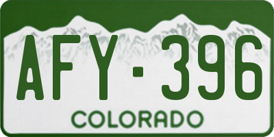 CO license plate AFY396