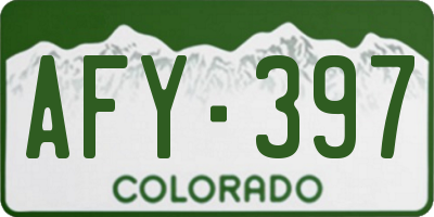 CO license plate AFY397