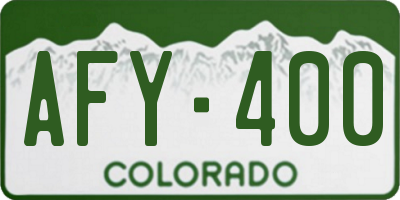 CO license plate AFY400