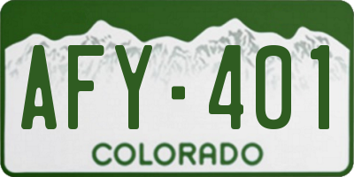 CO license plate AFY401