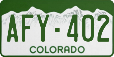 CO license plate AFY402