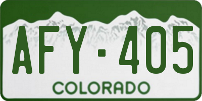 CO license plate AFY405