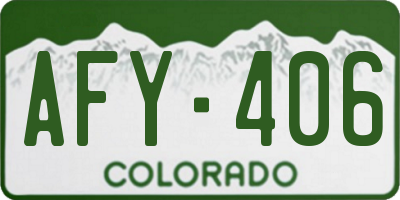 CO license plate AFY406