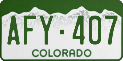 CO license plate AFY407