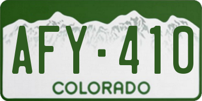 CO license plate AFY410