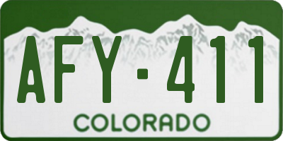 CO license plate AFY411