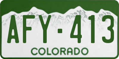 CO license plate AFY413