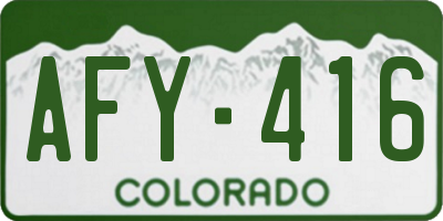 CO license plate AFY416