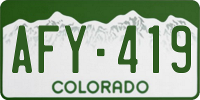 CO license plate AFY419