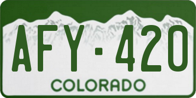 CO license plate AFY420