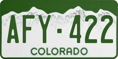 CO license plate AFY422