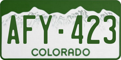 CO license plate AFY423