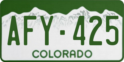 CO license plate AFY425