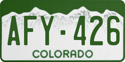 CO license plate AFY426