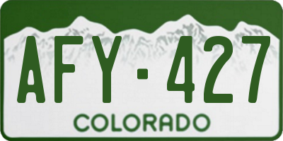 CO license plate AFY427
