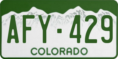 CO license plate AFY429