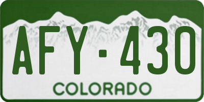 CO license plate AFY430