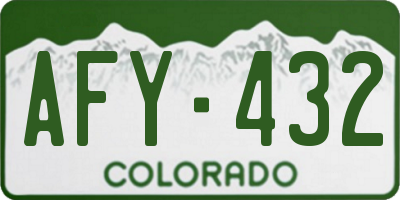 CO license plate AFY432