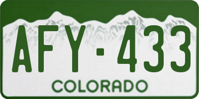 CO license plate AFY433