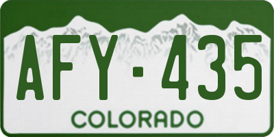 CO license plate AFY435