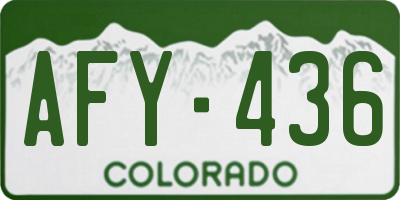 CO license plate AFY436
