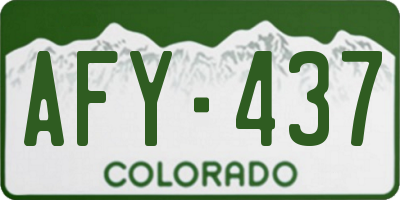 CO license plate AFY437