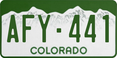 CO license plate AFY441