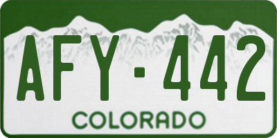 CO license plate AFY442