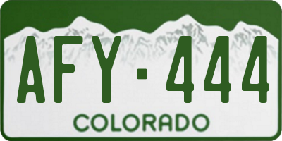 CO license plate AFY444