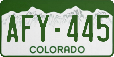 CO license plate AFY445