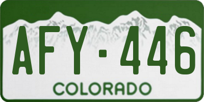 CO license plate AFY446