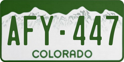 CO license plate AFY447