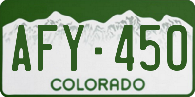 CO license plate AFY450