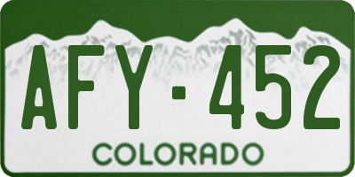 CO license plate AFY452